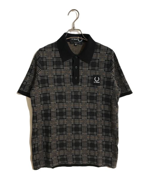 FRED PERRY（フレッドペリー）FRED PERRY (フレッドペリー) RAF SIMONS (ラフシモンズ) JAQUARED KNIT POLO/ジャガードニットポロ グレー サイズ:38の古着・服飾アイテム