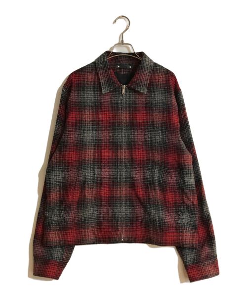 MINEDENIM（マインデニム）MINEDENIM (マインデニム) Grandrelle V.Check Flannel Zipup BZ/チェックフランネルジップアップブルゾン レッド×ブラック サイズ:4の古着・服飾アイテム