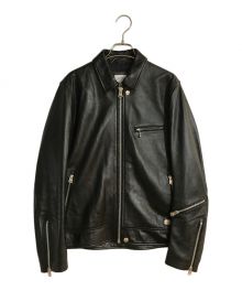 THE CRIMIE（ザ クライミー）の古着「SPANISH LAMB LEATHER SINGLE BIKER JACKET」｜ブラック