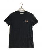 MAISON KITSUNE.メゾンキツネ）の古着「DOUBLE FOX HEAD PATCH TEE/ダブルフォックスヘッドパッチティー」｜ブラック