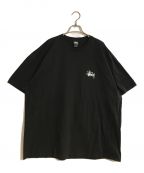 stussyステューシー）の古着「バックロゴプリントtシャツ」｜ブラック