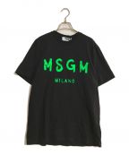 MSGMエムエスジーエム）の古着「LOGO-PRINT COTTON T-shirt/ロゴプリント コットンTシャツ」｜ブラック