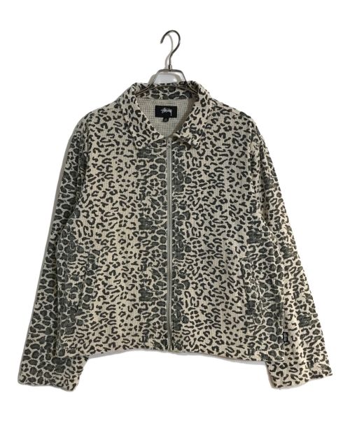 stussy（ステューシー）stussy (ステューシー) leopard mesh zip jacket/レオパードメッシュジップジャケット ベージュ サイズ:Mの古着・服飾アイテム