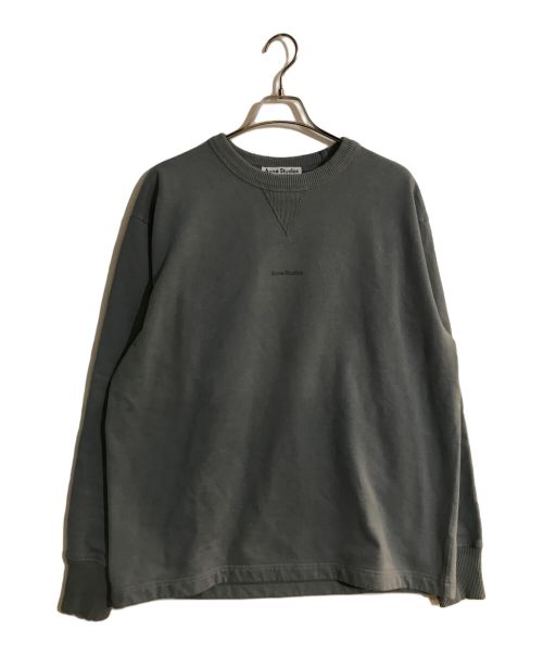 Acne studios（アクネ ストゥディオス）ACNE STUDIOS (アクネ ストゥディオス) LOGO CREWNECK SWEATER/ロゴクルーネックスウェット ブルー サイズ:Sの古着・服飾アイテム