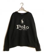 POLO RALPH LAURENポロ・ラルフローレン）の古着「ポニープリント裏起毛スウェット」｜ブラック