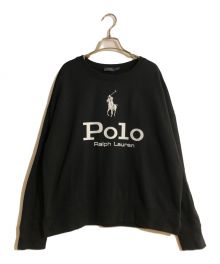 POLO RALPH LAUREN（ポロ・ラルフローレン）の古着「ポニープリント裏起毛スウェット」｜ブラック