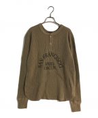 GOOD GRIEF!グッドグリーフ）の古着「SFSC PRINTED HENLEY NECK TOP/ヘンリーネックトップ」｜ブラウン