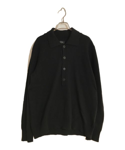 A.P.C.（アーペーセー）A.P.C. (アーペーセー) ニットポロシャツ ブラック サイズ:3の古着・服飾アイテム