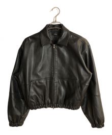 theory（セオリー）の古着「Gloss Leather Bomber JK」｜ブラック