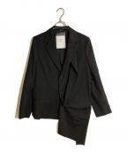 Y'sワイズ）の古着「WOOL GABARDINE FRONT DOUBLE JACKET」｜ブラック