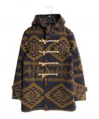 PENDLETON×DELUXEペンドルトン×デラックス）の古着「別注ネイティブ柄ダッフルコート」｜ブラウン×ネイビー