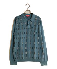 SUPREME（シュプリーム）の古着「VERTICAL STRIPE KNIT L/S POLO」｜ネイビー