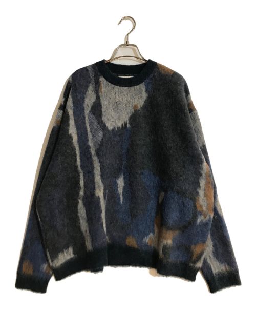 YOKE（ヨーク）YOKE (ヨーク) ROTHKO JACQUARD CREW NECK ブルー サイズ:3の古着・服飾アイテム