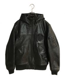 AVIREX（アヴィレックス）の古着「CROSSOVER LEATHER CWU PARKA」｜ブラック