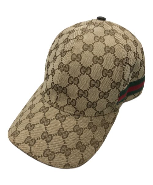 GUCCI（グッチ）GUCCI (グッチ) GGキャンバスベースボールキャップ ベージュ サイズ:M58の古着・服飾アイテム