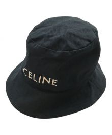 CELINE（セリーヌ）の古着「ロゴプリントバケットハット」｜ブラック