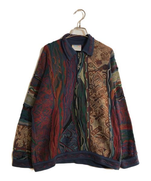 Coogi（クージー）Coogi (クージー) 3Dマルチカラーニットポロシャツ ネイビー サイズ:Sの古着・服飾アイテム