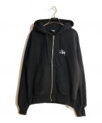 stussyステューシー）の古着「Zip up Hoody Parker/ジップアップフーディパーカー」｜ブラック