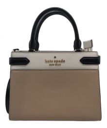 Kate Spade（ケイトスペード）の古着「ステイシー カラーブロック スモール サッチェル バッグ」｜ベージュ