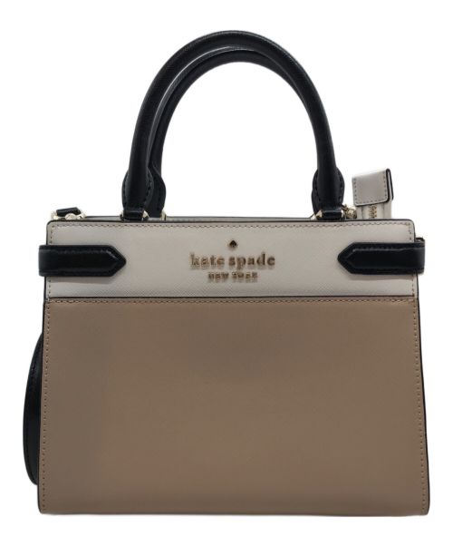 Kate Spade（ケイトスペード）Kate Spade (ケイトスペード) ステイシー カラーブロック スモール サッチェル バッグ ベージュの古着・服飾アイテム