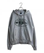 stussyステューシー）の古着「OVAL CORP. ZIP HOODIE/オーバルコープジップフーディー」｜グレー