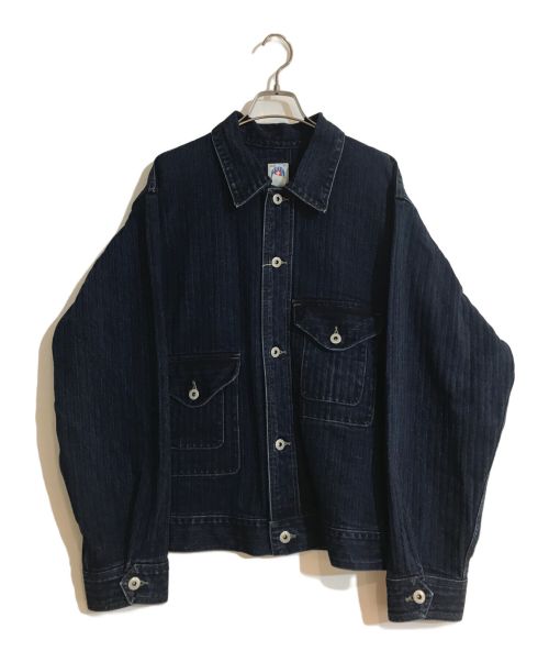 POST O'ALLS（ポストオーバーオールズ）POST O'ALLS (ポストオーバーオールズ) BEAMS PLUS (ビームスプラス) 別注 SHORT CRUZER HERRINGBONE DENIM インディゴ サイズ:L 未使用品の古着・服飾アイテム