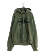 stussyステューシー）の古着「OVAL CORP. ZIP HOODIE/オーバルコープジップフーディー」｜グリーン