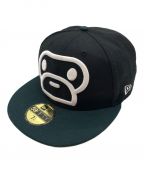 New Era×A BATHING APEニューエラ×アベイシングエイプ）の古着「べビーマイロ 59 FIFTY」｜ブラック×グリーン