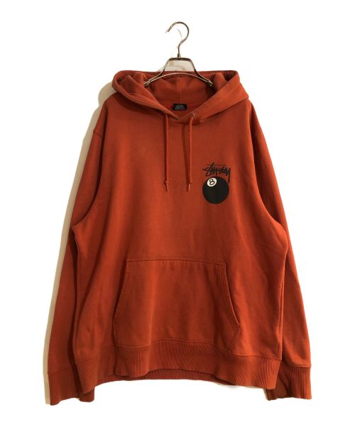 stussy（ステューシー）stussy (ステューシー) 8 Ball Pull Over Hoody Parker オレンジ サイズ:Lの古着・服飾アイテム