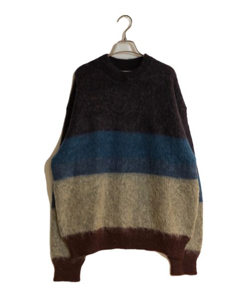 YOKE（ヨーク）YOKE (ヨーク) MOHAIR BORDER CREWNECK SWEATER/モヘアボーダークールネックセーター パープル サイズ:2 未使用品の古着・服飾アイテム