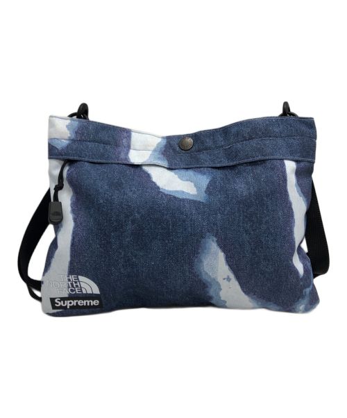 SUPREME（シュプリーム）SUPREME (シュプリーム) THE NORTH FACE (ザ ノース フェイス) BLEACHED DENIM Print Shoulder Bag ブルーの古着・服飾アイテム