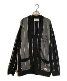 WACKO MARIA（ワコマリア）の古着「STRIPED KNIT JACQARD CARDIGAN」｜グレー×ブラック