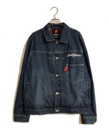 JACKROSE（ジャックローズ）の古着「The Rolling Stones刺繍デニムジャケット」｜ブルー