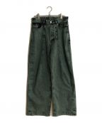 SUBLATIONSサブレーションズ）の古着「WIDE SEAM DENIM BAGGY PANTS .11」｜グリーン