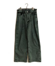 SUBLATIONS（サブレーションズ）の古着「WIDE SEAM DENIM BAGGY PANTS .11」｜グリーン