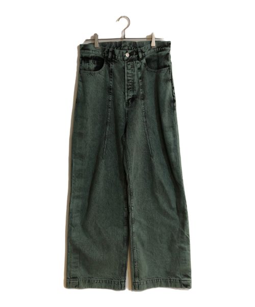 SUBLATIONS（サブレーションズ）SUBLATIONS (サブレーションズ) WIDE SEAM DENIM BAGGY PANTS .11 グリーン サイズ:1の古着・服飾アイテム