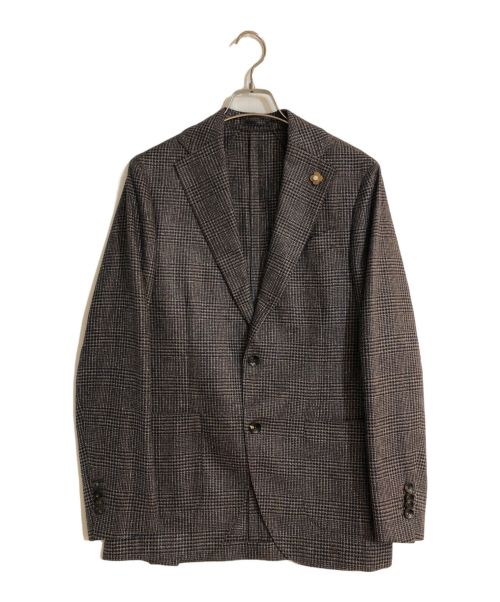 LARDINI（ラルディーニ）LARDINI (ラルディーニ) 段返りシルクツイードジャケット ブラウン サイズ:44の古着・服飾アイテム