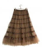 MUVEILミュベール）の古着「24FW RIBBON TULLE SKIRT」｜ブラウン