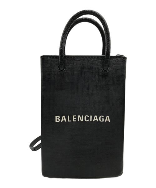 BALENCIAGA（バレンシアガ）BALENCIAGA (バレンシアガ) MINI SHOPPING BAG SQUARE CALF ブラックの古着・服飾アイテム