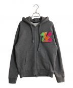 LOUIS VUITTONルイ ヴィトン）の古着「3D LV GRAPHITY EMBROIDERED ZIP HOODIE/3Dエンボスグラフィティ ロゴ ジップ フーディー」｜グレー