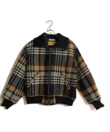 JOURNAL STANDARD（ジャーナル スタンダード）の古着「Wool Roving ビッグチェック ブルゾン」｜ブラック×イエロー