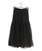 MARILYN MOONマリリンムーン）の古着「dot tulle rayon nylon skirt/ドットチュールレーヨンナイロンスカート」｜ブラック