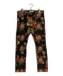 FACETASM（ファセッタズム）の古着「LION FLOWER FLANNEL PANTS」｜ブラック