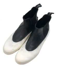 TAKAHIROMIYASHITA TheSoloIst.（タカヒロミヤシタ ザソロイスト）の古着「rubber dip processing chelsea boot/ラバーディッププロセシングシェルシーブーツ」｜ブラック×ホワイト