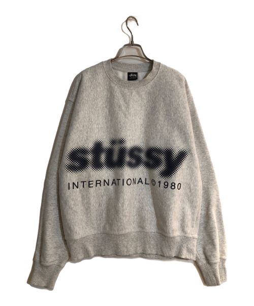 stussy（ステューシー）stussy (ステューシー) Blur CREW グレー×ネイビー サイズ:Mの古着・服飾アイテム