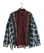 Rebuild by Needlesリビルドバイニードルス）の古着「Flannel Shirt - 7 Cuts Zipped Wide Shirt/フランネルシャツ７カットジップワイドシャツ」｜マルチカラー