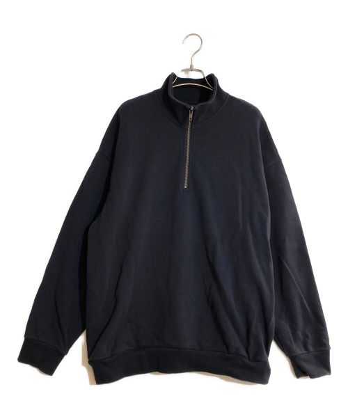 PWA（プア）PWA (プア) KANOKO HALF ZIP P/O/カノコ　ハーフジップ　プルオーバー ネイビー サイズ:Mの古着・服飾アイテム