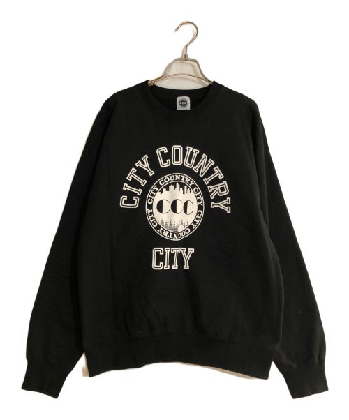 CITY COUNTRY（シティーカンパニー）CITY COUNTRY (シティーカンパニー) CITY COTTON SWEAT SHIRT/シティコットンスウェットシャツ ブラック サイズ:Mの古着・服飾アイテム