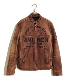 AVIREX（アヴィレックス）の古着「VARSITY シングルライダース」｜レッド