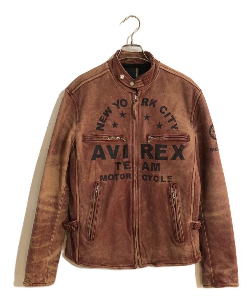 AVIREX（アヴィレックス）AVIREX (アヴィレックス) VARSITY シングルライダース レッド サイズ:Mの古着・服飾アイテム